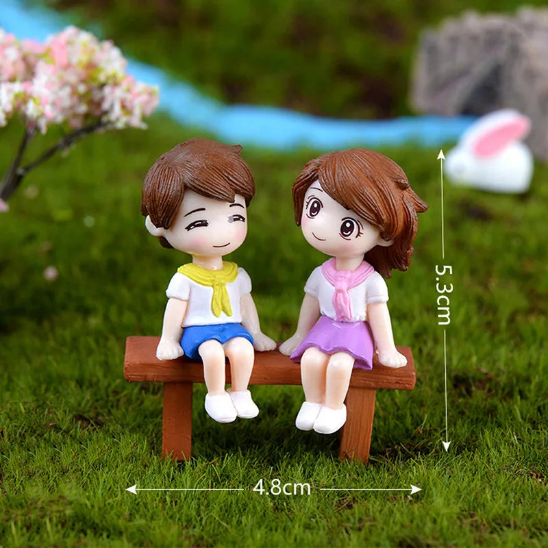 Lovers Couple Miniature Mini Doll Terrarium Figurines Fairy Garden Home Decor Accessories