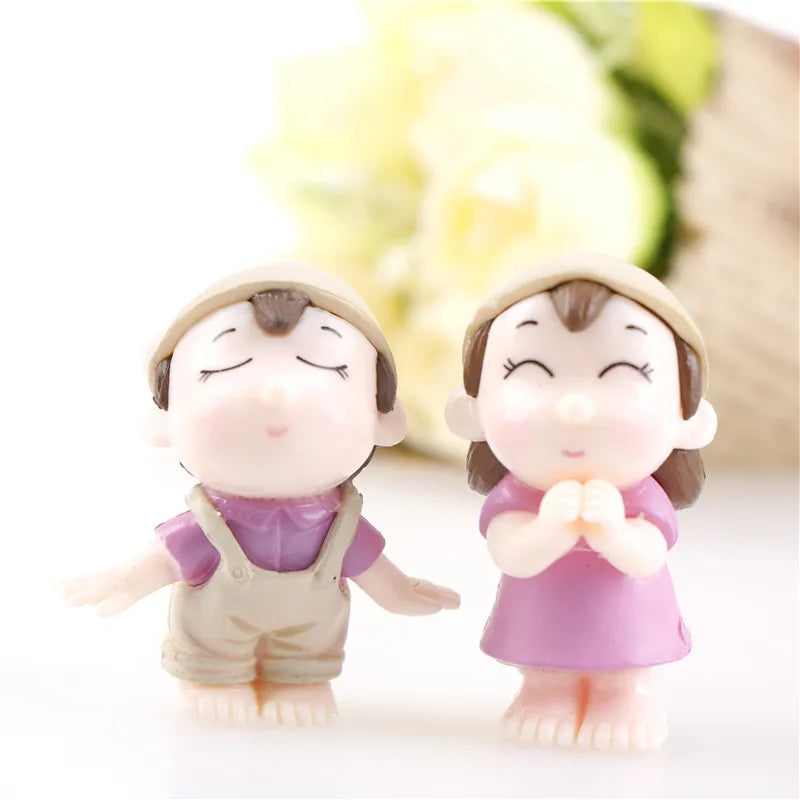 Lovers Couple Miniature Mini Doll Terrarium Figurines Fairy Garden Home Decor Accessories
