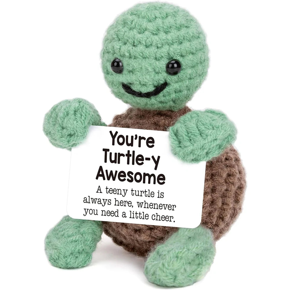 Cute Handmade Knitted Emotional Motivational Turtle Doll Room Home Decoration