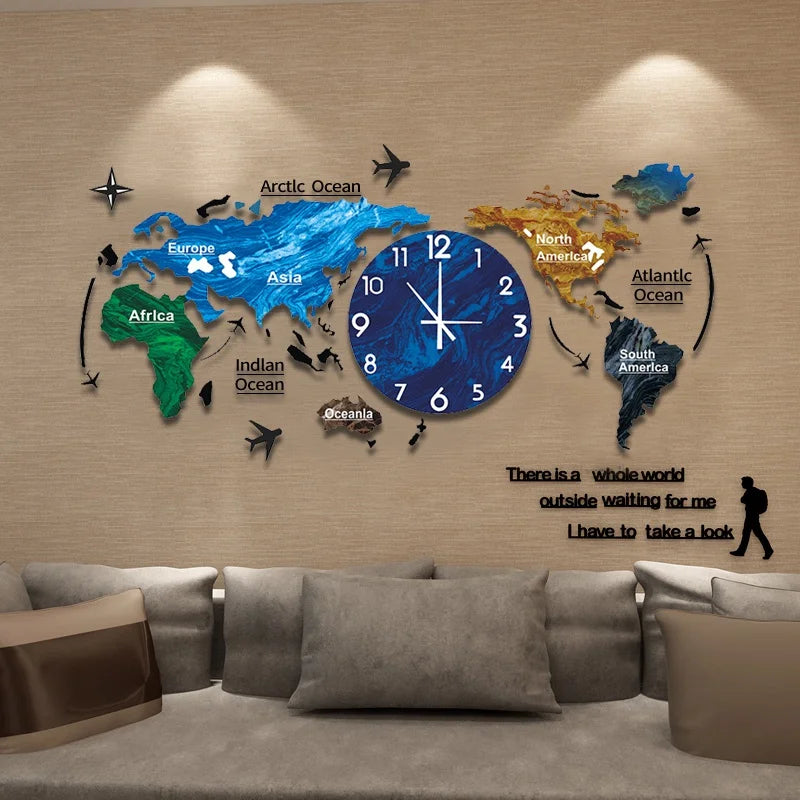 New Hot Unique Acrylic Wall Clock 3D Large Wall Hanging Clock with Stickers Home Decor