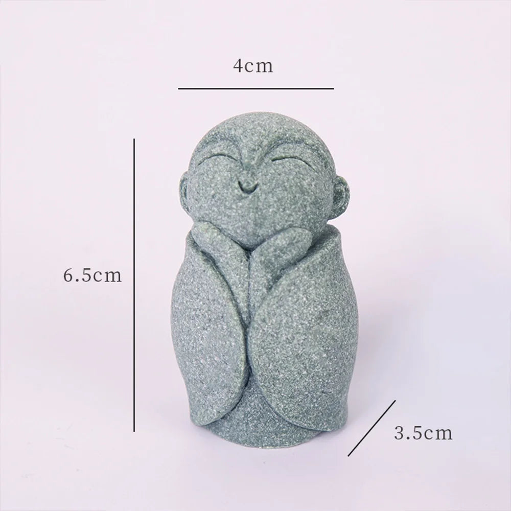 Garden Decoration Buddha Stone Statue Little Buddhist Monks Buddhism Figurines Home Decor