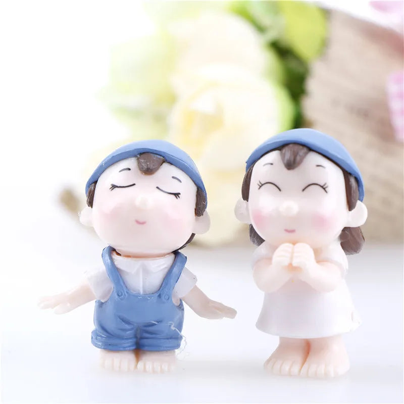 Lovers Couple Miniature Mini Doll Terrarium Figurines Fairy Garden Home Decor Accessories