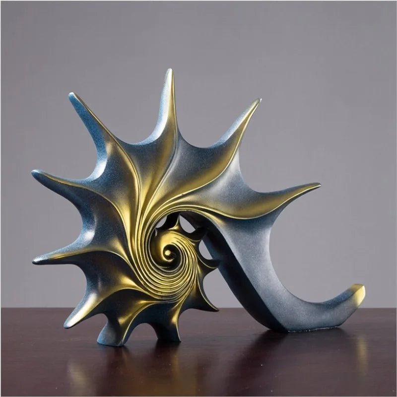 Resin Conch Statue Sea Snail Animal Sculptures Figurines Crafts Christmas Gift