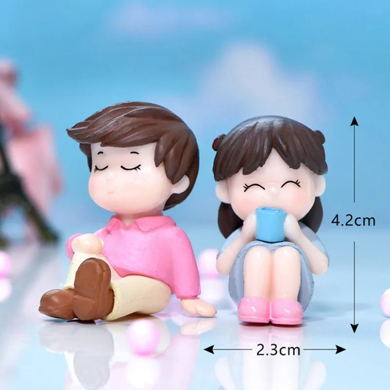Lovers Couple Miniature Mini Doll Terrarium Figurines Fairy Garden Home Decor Accessories