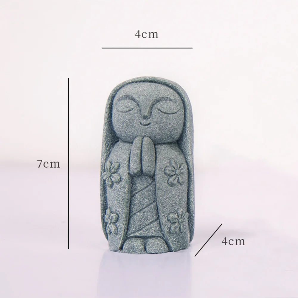 Garden Decoration Buddha Stone Statue Little Buddhist Monks Buddhism Figurines Home Decor