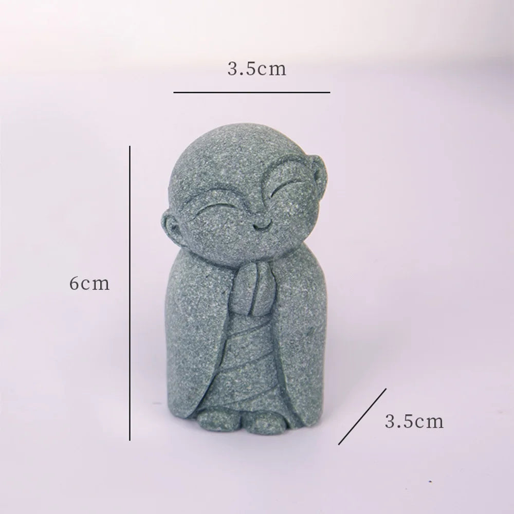 Garden Decoration Buddha Stone Statue Little Buddhist Monks Buddhism Figurines Home Decor