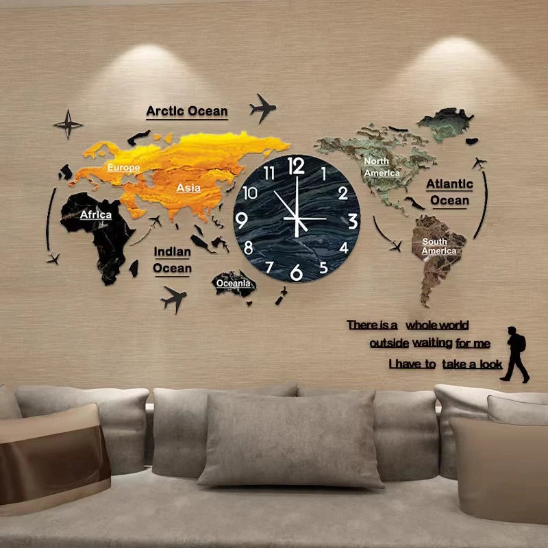 New Hot Unique Acrylic Wall Clock 3D Large Wall Hanging Clock with Stickers Home Decor