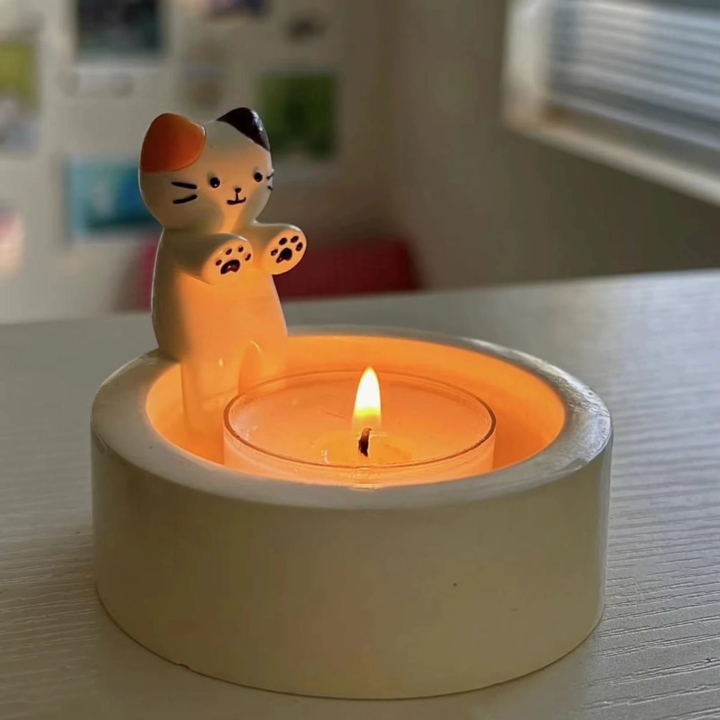 Kitten Candle Holder Cute Cat Candlestick Creative Aromatherapy Candle Holder Home Decor