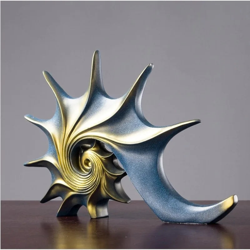 Resin Conch Statue Sea Snail Animal Sculptures Figurines Crafts Christmas Gift