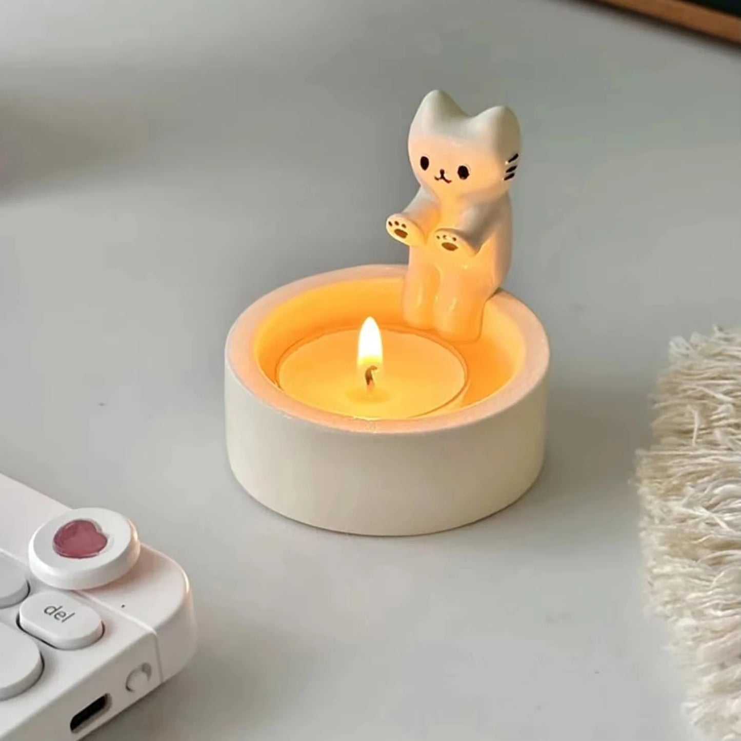 Kitten Candle Holder Cute Cat Candlestick Creative Aromatherapy Candle Holder Home Decor
