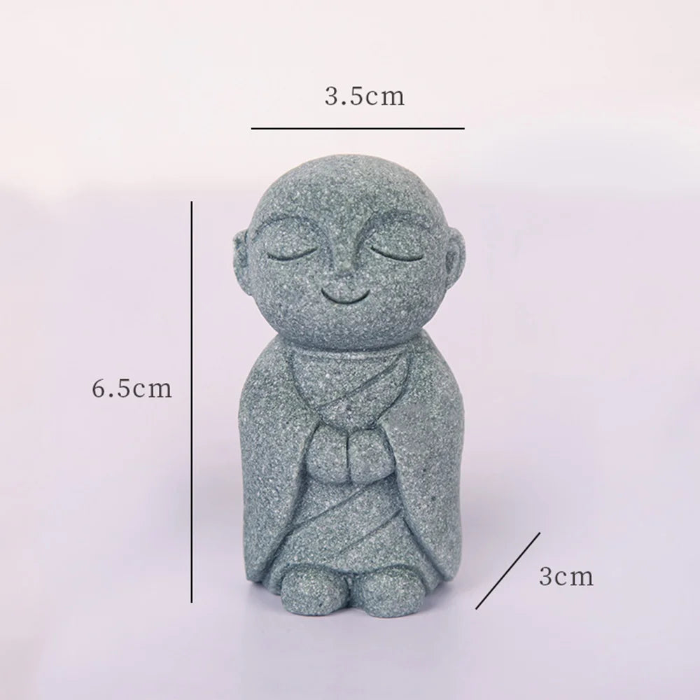 Garden Decoration Buddha Stone Statue Little Buddhist Monks Buddhism Figurines Home Decor