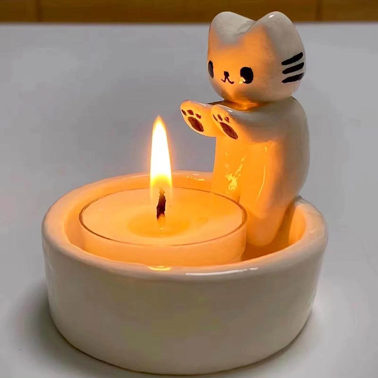 Kitten Candle Holder Cute Cat Candlestick Creative Aromatherapy Candle Holder Home Decor