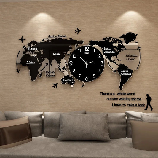New Hot Unique Acrylic Wall Clock 3D Large Wall Hanging Clock with Stickers Home Decor